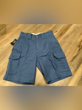 New Polo Ralph Lauren Royal Blue Cotton Classic Chino Cargo Shorts Mens Sz 32